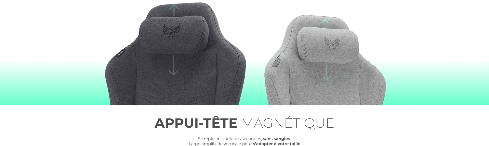 Coussin cervical magn&eacute;tique se r&eacute;glant sans sangles